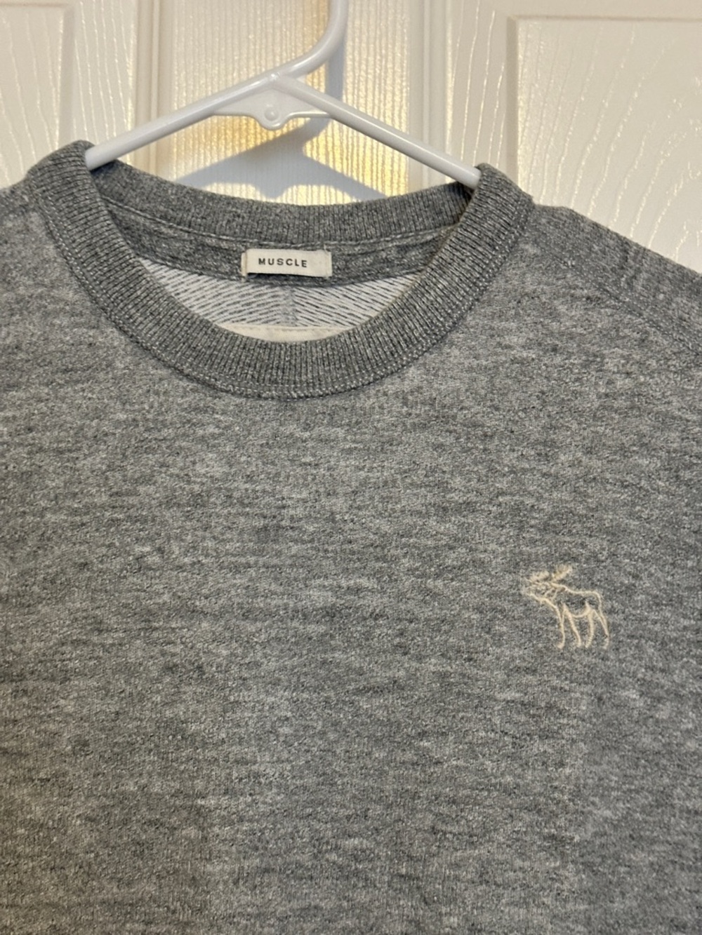 Abercrombie & Fitch Mens Gray Crewneck Muscle Sweater Large Preowned